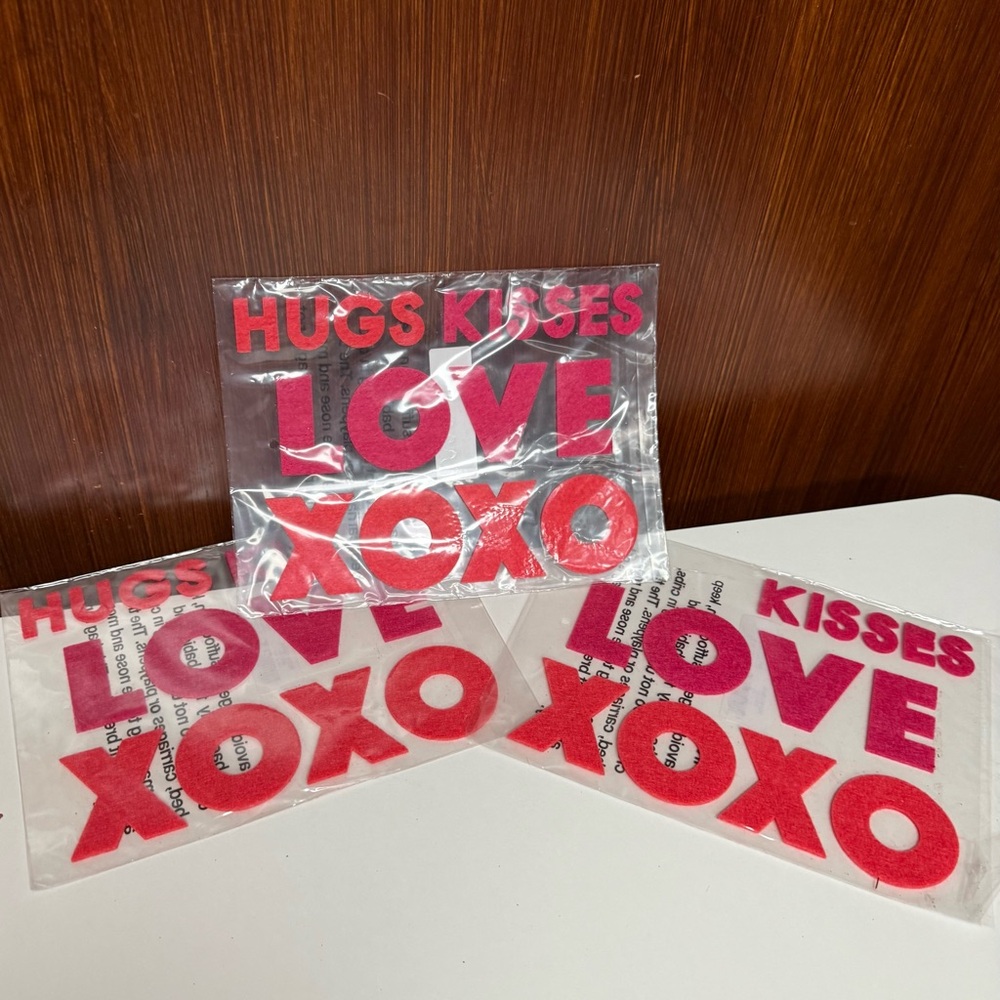 Valentine Days Red and Pink Love XOXO Felts Stickers